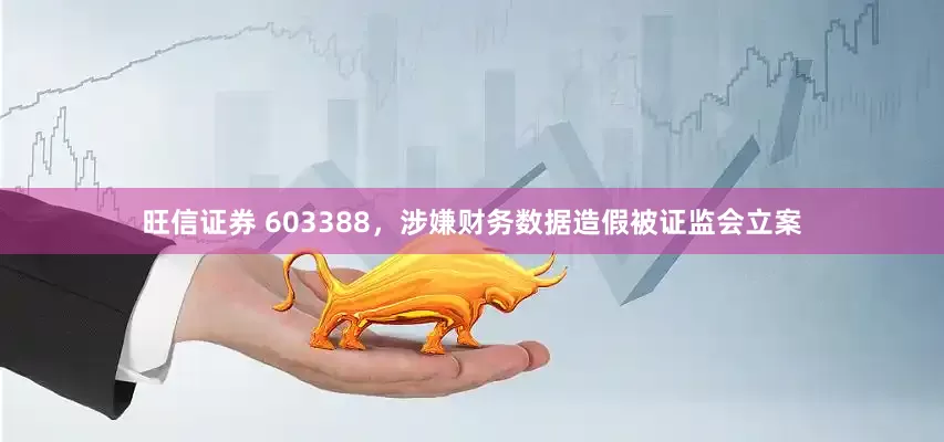 旺信证券 603388，涉嫌财务数据造假被证监会立案